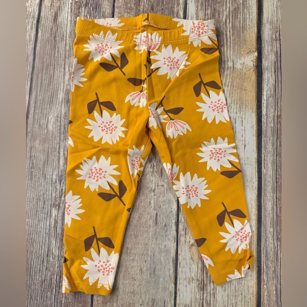Floral Yellow Kids Leggings